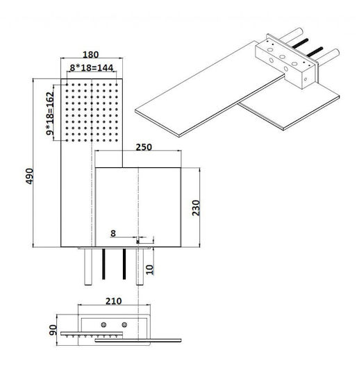 Sparke Purity Rectangular Showerhead 50x32cm