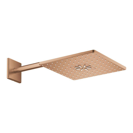Grohe Rainshower Smartactive 310 Cube Cap De Duș Pătrat 31x31cm Cu Braț Montat Pe Perete 40cm Brushed Warm Sunset