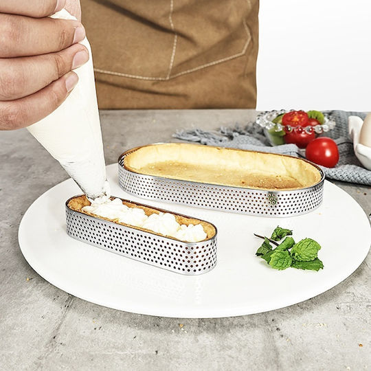 Perforated Tartlet Ring 15x5xh2cm Oval Tart Ring