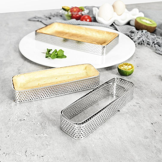 Perforated Tartlet Mold 10x4xh2cm Rectangular Tart Edge