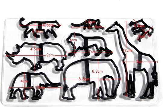 Safari Animal Fondant Cutters 8pcs