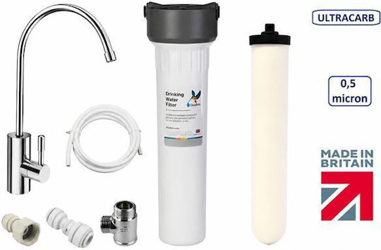 Doulton HIP Water Filtration System Single Under Sink Micron 3/8'' with Faucet & Replacement Filter Doulton Ultracarb 0,5μm W9331115