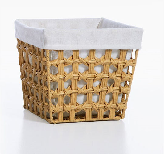 Nef-Nef Homeware Διακοσμητικό Καλάθι Ψάθινο Καφέ 33x33x30εκ.