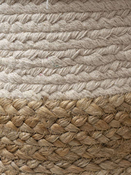 Viopros Διακοσμητικό Καλάθι Ψάθινο Εκρού 25x35x35εκ.