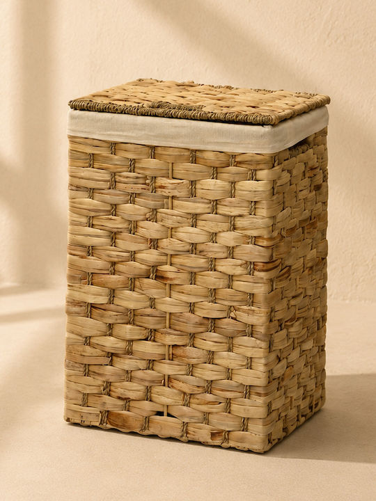 Kaemingk Decorative Fabric Basket with Cap and Handles Brown 40x31x58cm