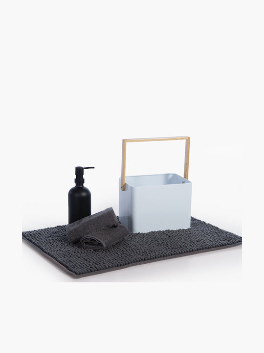 Nef-Nef Homeware Σετ Διακοσμητικά Καλάθια Ψάθινα με Χερούλια Λευκό 24x12x16εκ. 5τμχ