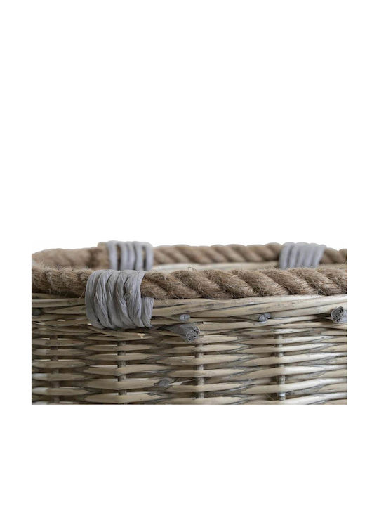 Lesli Living Set of Gray Wicker Decorative Baskets 3 Pieces