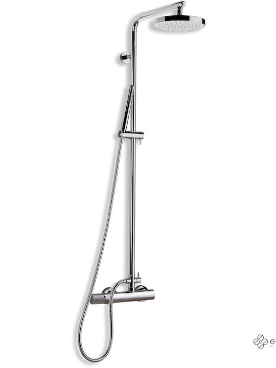 Eurorama Eletta Tecno Duschsäule Ohne Batterie 110cm Silber