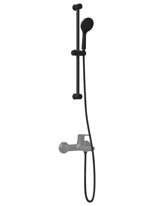 vidaXL Adjustable Shower Column Without Mixer Black