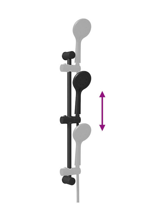 vidaXL Adjustable Shower Column Without Mixer Black