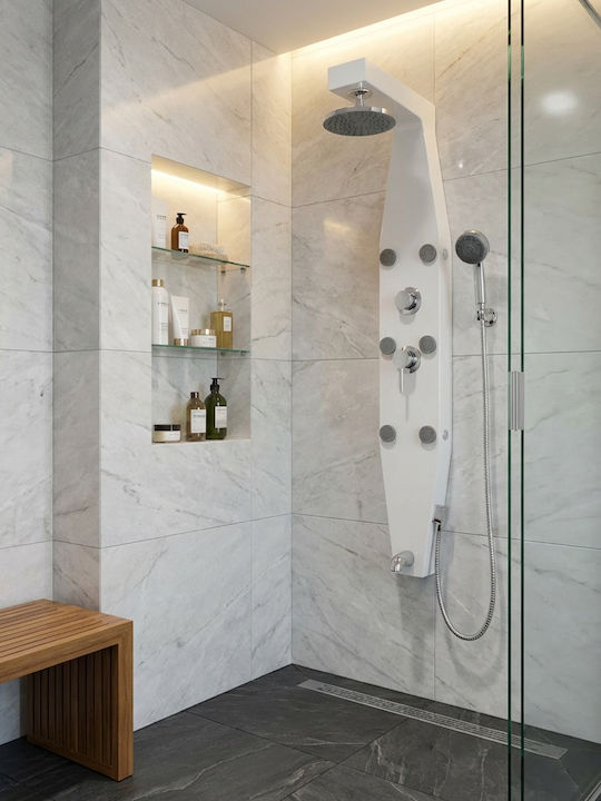 Sanitec A-802 Shower Column Hydromassage 135cm Silver