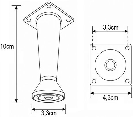 Furniture Leg Finetto Round Conical Bronze 115-09#000#08a 80mm