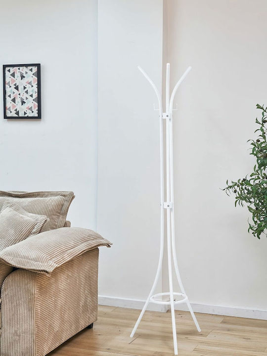 Polihome Metallic Coat Rack White Ennocleuko 47x47x175cm