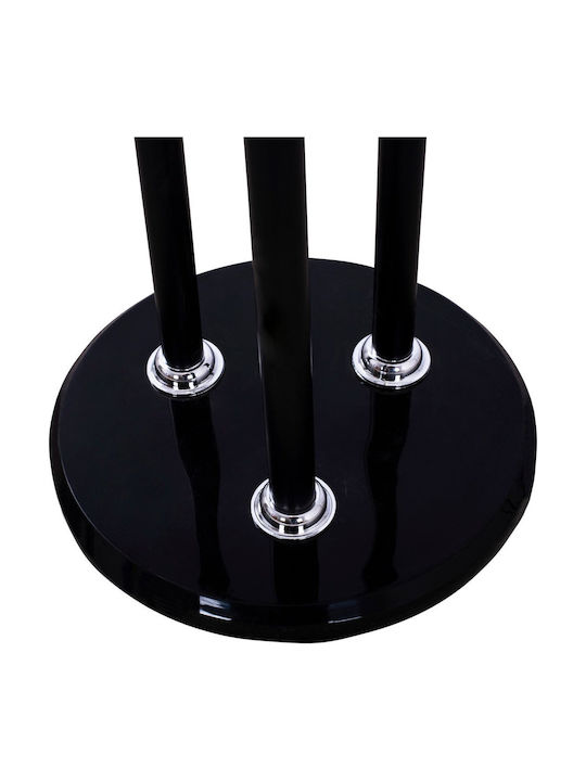 Freebox Metallic Coat Rack Black Triple with 9 Hooks & Cement Base 37x37x173cm