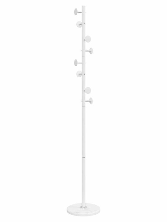 vidaXL Metallic Coat Rack White 29x29x176cm