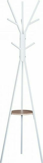 HomCom Cuiere de podea Metal Alb 9 Poziții 45x45x180cm