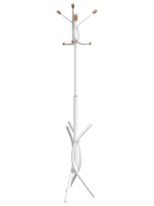 vidaXL Freistehender Kleiderständer Metallisch Weiß 40x40x176cm