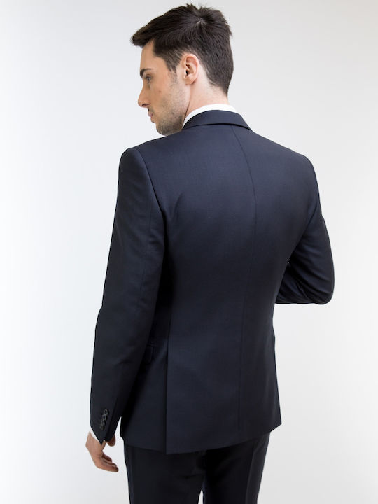 Men's Suit with Slim Fit Blue-black