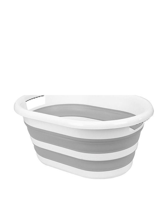 SteweHome Set Laundry Baskets Plastic Collapsible 25l 54x38.5x22.5cm Grey