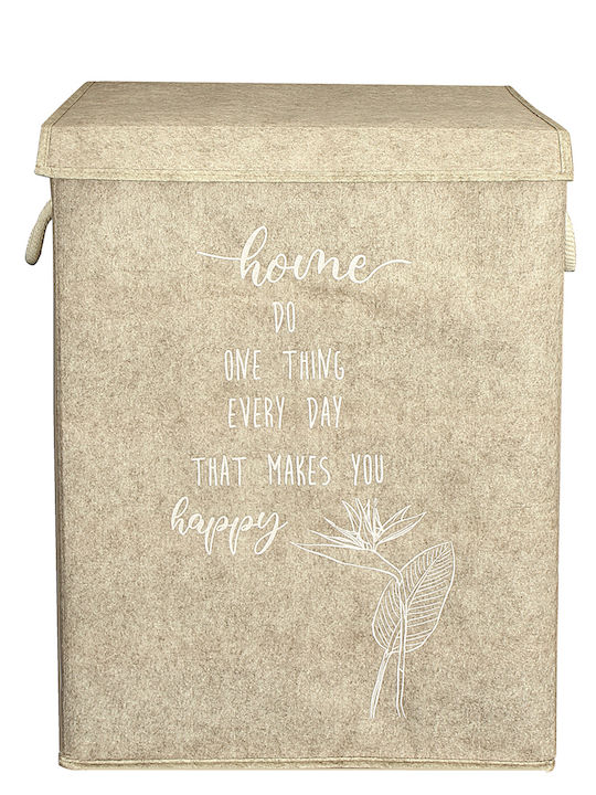 SteweHome Set Laundry Baskets Fabric with Lid 55x41x30cm Grey