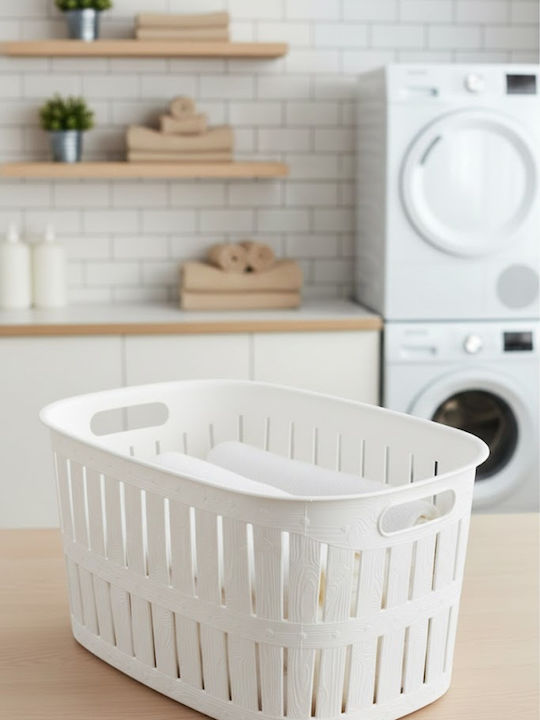 SteweHome Set Fabric Laundry Baskets 65lt with Lid White