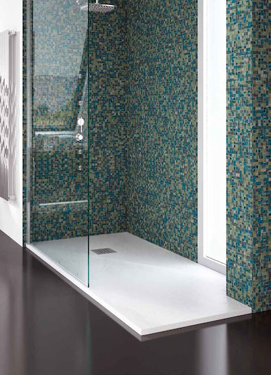 Karag Rectangular Artificial Stone Shower Bianco Pietra 70x120x2.5cm