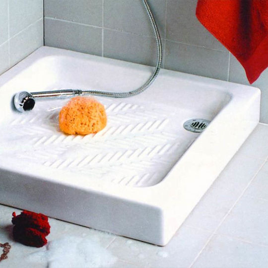 Gloria Square Porcelain Shower White Ideale 70x70x9cm