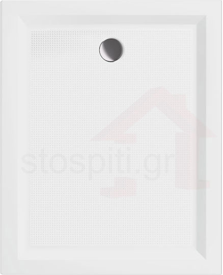 Sanitec Flat Classic Ντουζιέρα Τεχνητής Πέτρας 100x80cm White