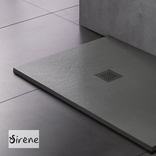 Sirene Slate Rectangulară Duș din piatră artificială 100x80cm Gri