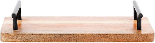 Holz Rechteckig Serviertablett mit Griffen in Braun Farbe 30x15x5cm AT9300044 1Stück