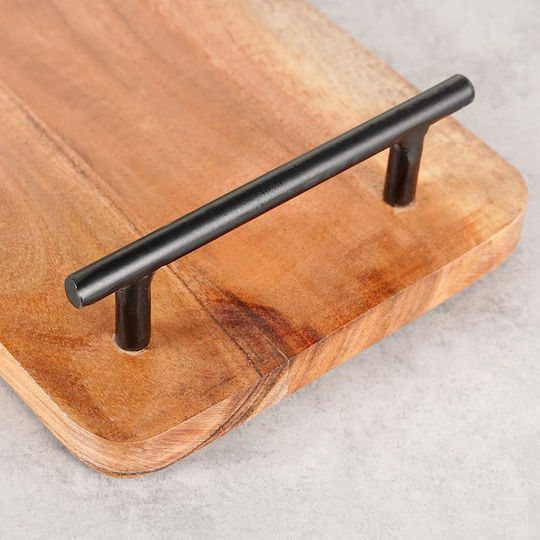 Excellent Houseware Метал Поднос за сервиране с Дръжки в Кафяв Цвят 40x15x5см 1бр