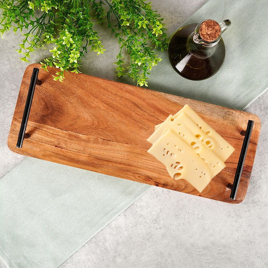 Excellent Houseware Метал Поднос за сервиране с Дръжки в Кафяв Цвят 40x15x5см 1бр