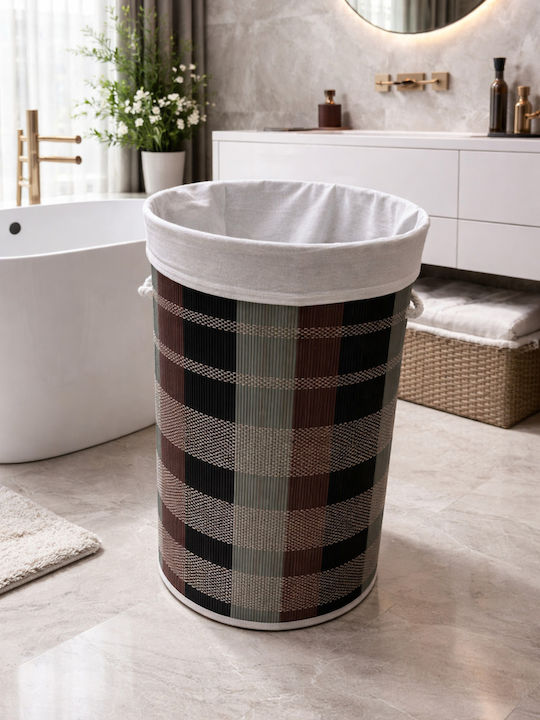 SteweHome Coș de Rufe Bambus 72l cu Capac Verde SteweHome Coș de Rufe Bambus 72l cu Capac Verde