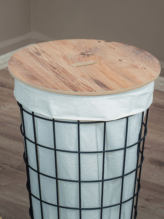 SteweHome Coș de Rufe Metalic 100l cu Capac 60x40x60cm Negru