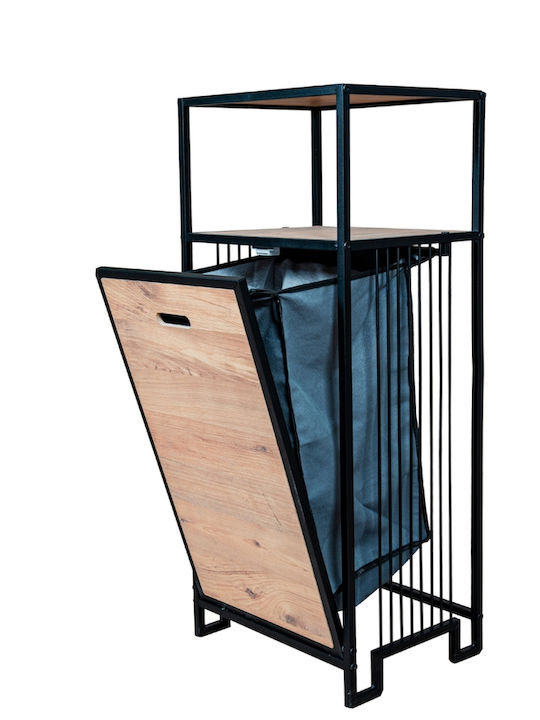 SteweHome Καλάθι Απλύτων Μεταλλικό 83lt με Καπάκι 40x35x40cm Μαύρο