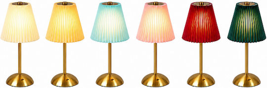 Tischlampe mit Braunem Hut und Goldener Basis