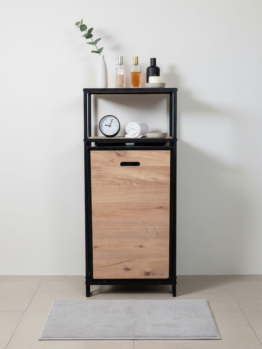 SteweHome Καλάθι Απλύτων Μεταλλικό 83lt με Καπάκι 40x35x40cm Μαύρο