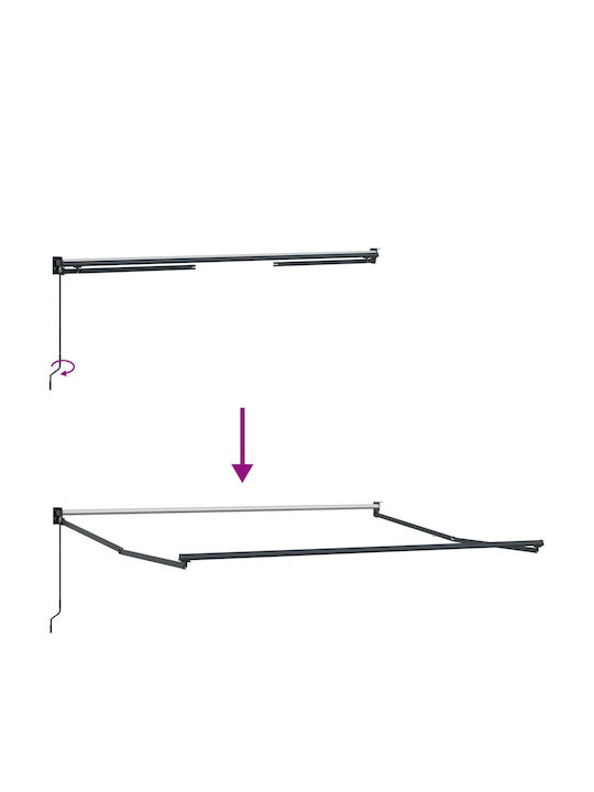 vidaXL Markise für Terrasse Klappbar Grau 4x3m