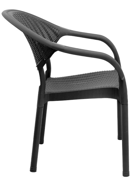 Outdoor Polypropylene Armchair Black 63x63x81.5cm