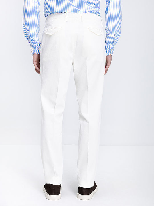 Pantaloni Elastic Slim Fit Alb
