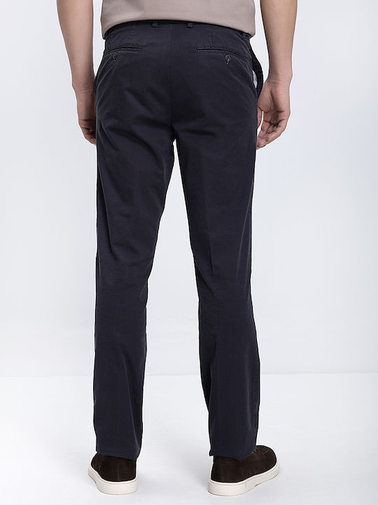 Men's Trousers Chinos Elastic in Straight Leg Style Dark Blue