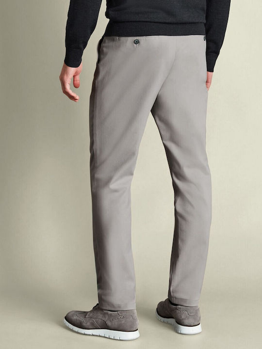 Chino Trousers Elastic Slim Fit Light Grey