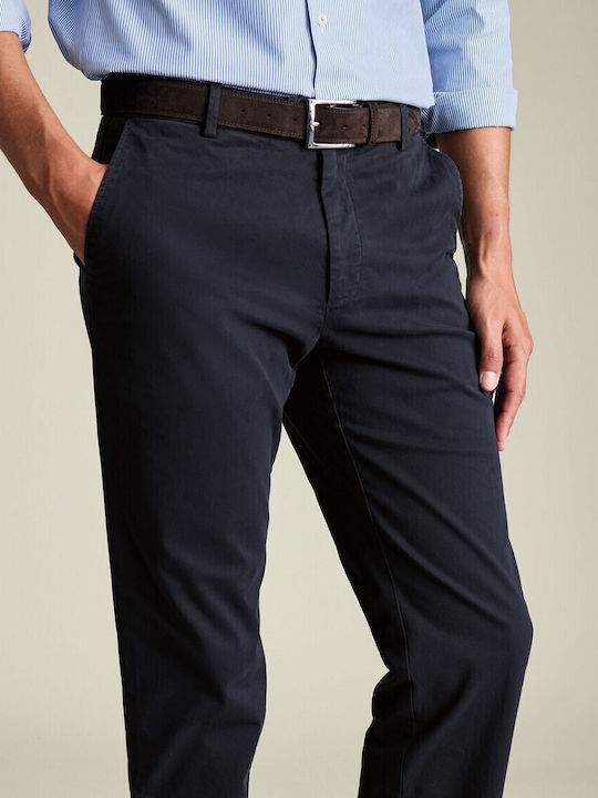 Ανδρικό Παντελόνι Chino Ελαστικό Slim Fit Μπλέ Σκούρο