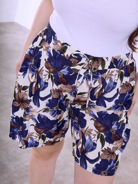 Celestino Women's Floral Shorts Dark Blue