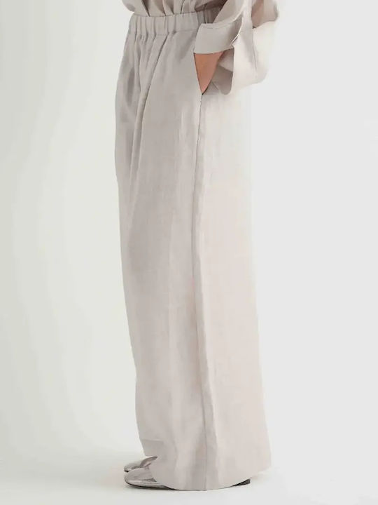Damen Stoffhose mit Gummiband Grau