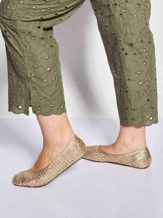 Set Damă Kaki cu Pantaloni cu Elastic Croială Dreaptă Floral
