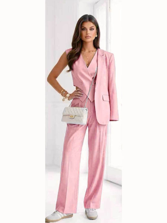 Woman's Fashion Women's Pink Set with Trousers P-378