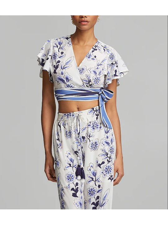 Women's Blue Set with Straight Leg Trousers