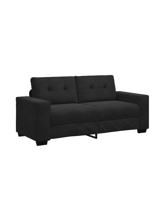 Двуместен Кадифен Диван Черен 180x77x82см