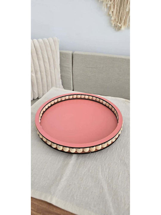 SteweHome Decorative Tray Wooden Round 12x25cm